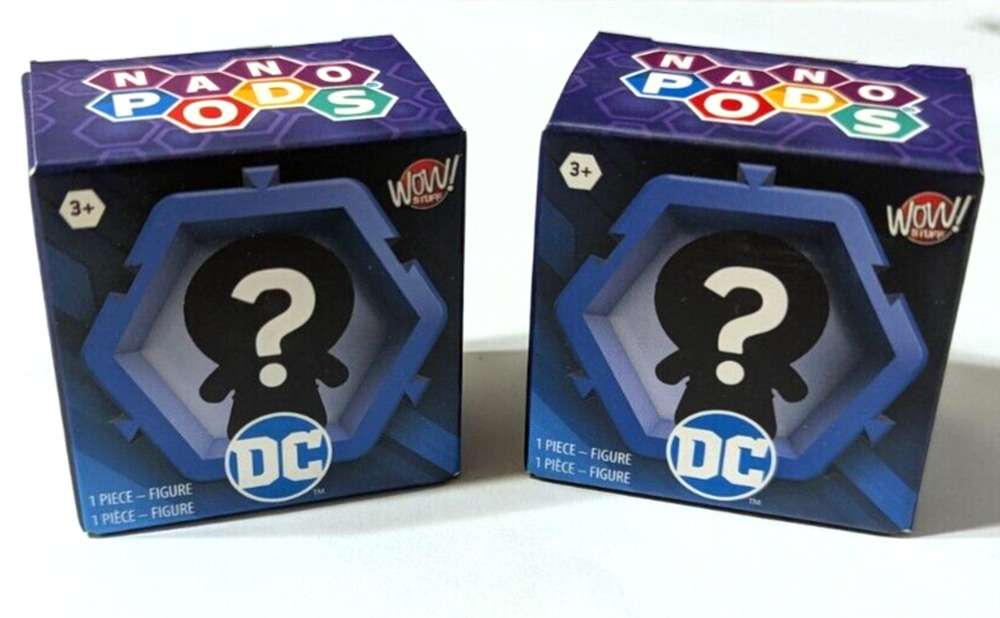 Mattel Nano Pods DC Blind Box Mini Figures Collectable & Connectable DC (2 Pack)